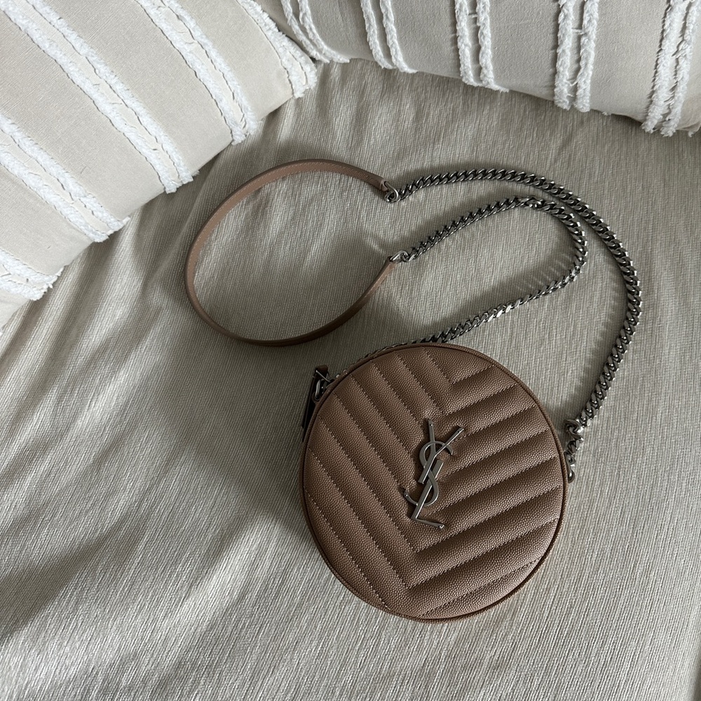 YSL Vinyle Round Quilted Camera Bag